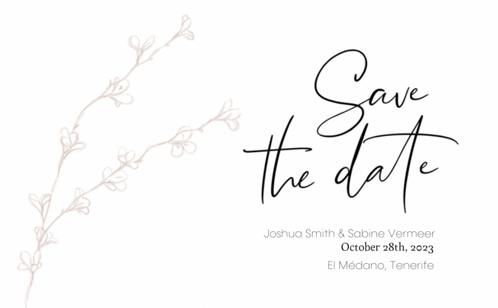 Save the date - Minimalistic El Medano