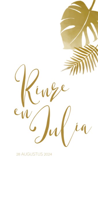 Trouwkaart - Goud Tint Tropical