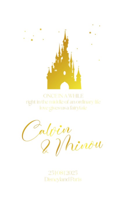 Disney Inspired FOLIE trouwkaart kasteel voor