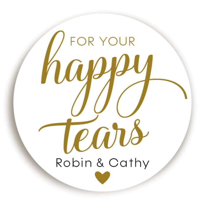 Sticker Happy Tears Gouden Letters