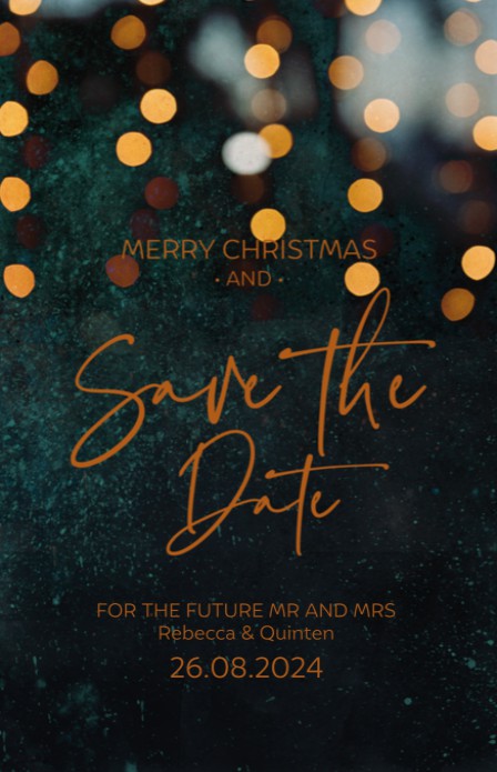 Kerst Save the date - Dark Koper