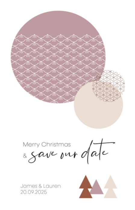 Kerst Save the date - Grafisch Pink voor