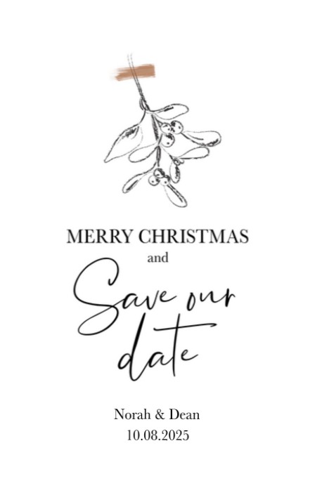 Kerst Save the date - Mistletoe voor