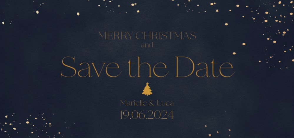 Kerst Save the date - Night Blue