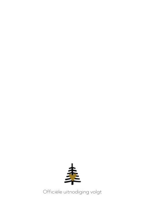 Kerst Save the date - Zwart-wit Kerstboom achter