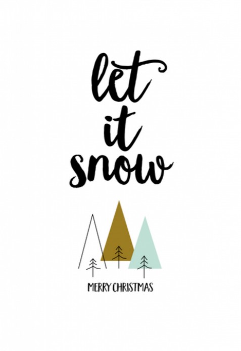 Kerstkaart - Let it snow kerstbomen voor