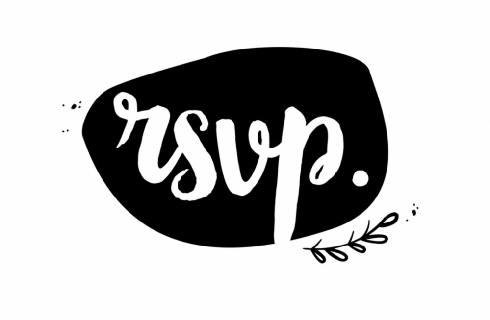 RSVP Zwart-Wit Typografisch voor