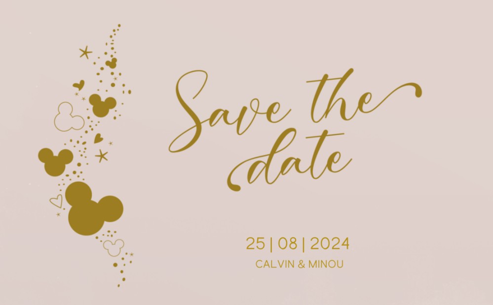 Save the date - Disney Inspired Mickey Confetti Pink