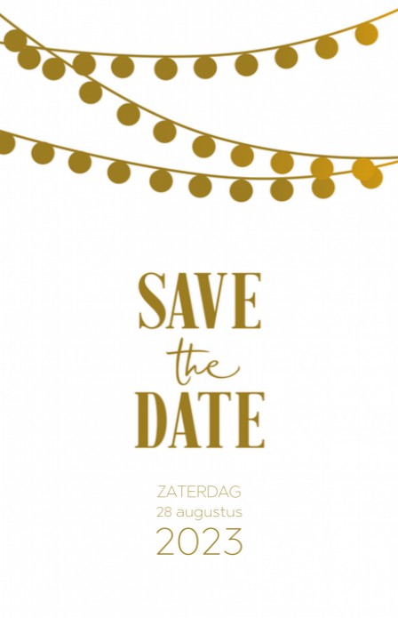 Save the date - Glitters en Goud Festivallampjes voor