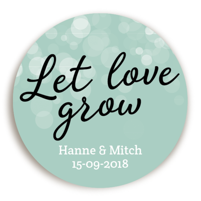 Sticker Let Love Grow Mint 1 voor