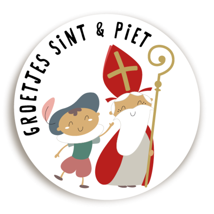 Sticker Groetjes Sint en Piet 7