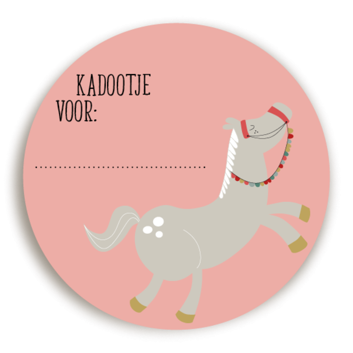Sticker Sinterklaas kado paard 1 voor