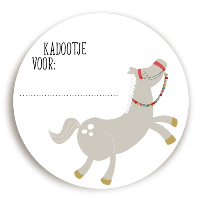 Sticker Sinterklaas kado paard 3 voor