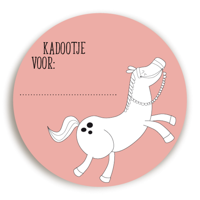 Sticker Sinterklaas kado paard 4 voor