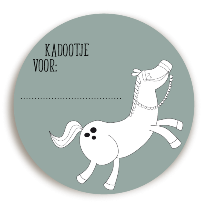 Sticker Sinterklaas kado paard 5 voor