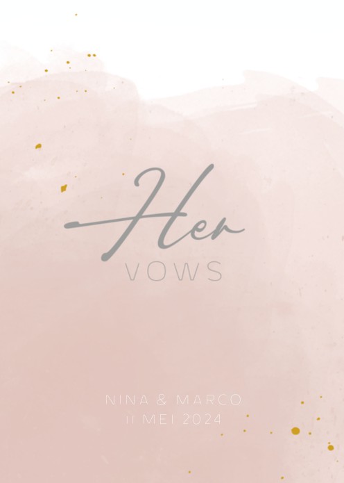 Trouwbelofte omslag - Cloud Pink - Her Vows