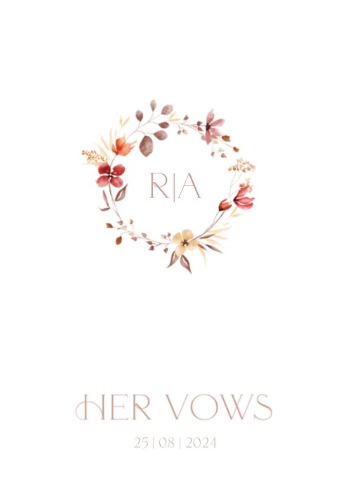 Trouwbelofte omslag - Flowers Krans - Her Vows