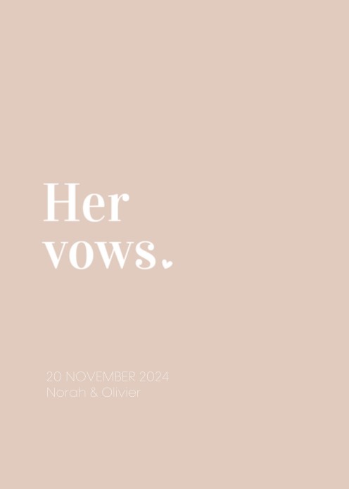 Trouwbelofte omslag - Minimalistic Blush - Her Vows