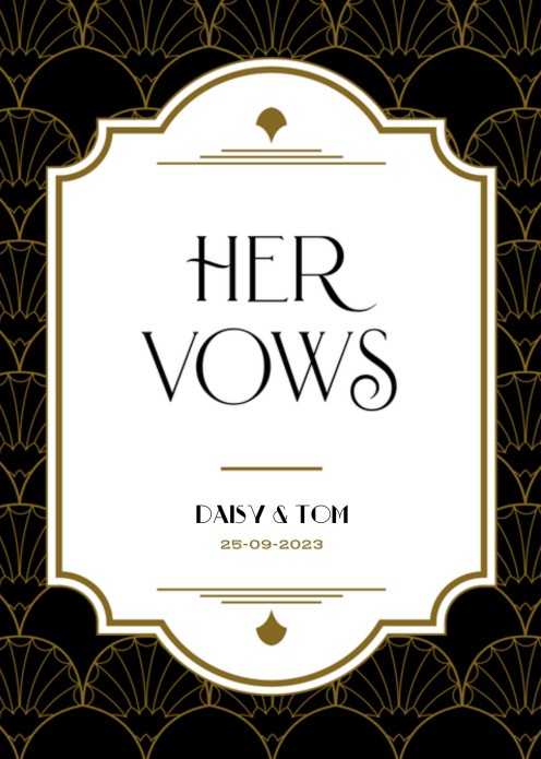 Trouwgelofte omslag - Great Gatsby Zwart - Her Vows