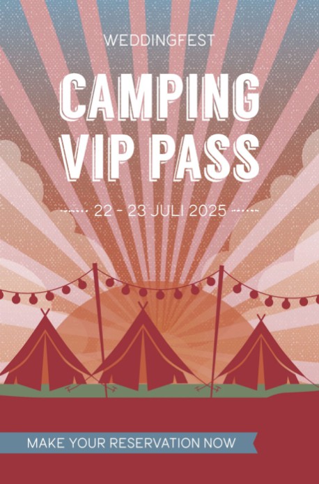 Trouwkaart - Camping VIP Pass Pastel