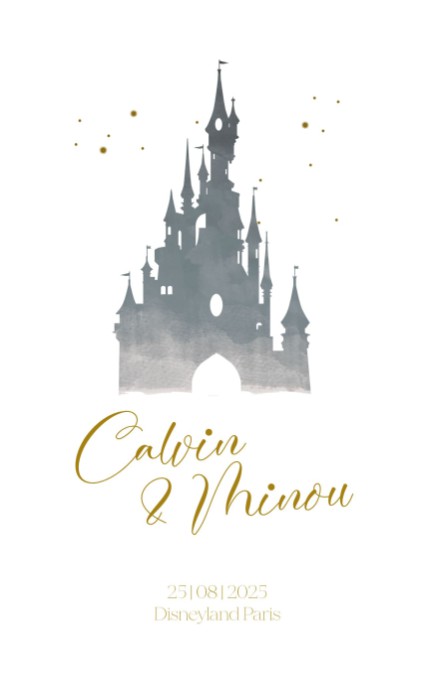 Disney Inspired trouwkaart kasteel voor