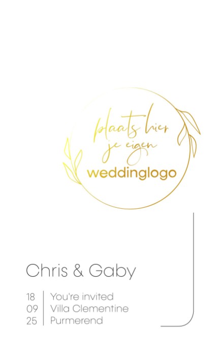 Folie trouwkaart weddinglogo voor