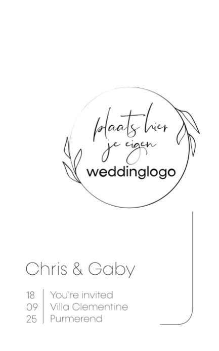 Weddinglogo trouwkaart modern voor
