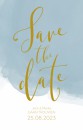 Save the date - Goud Tint Watercolor Dusty Blue voor