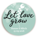 Sticker Let Love Grow Mint 2 voor